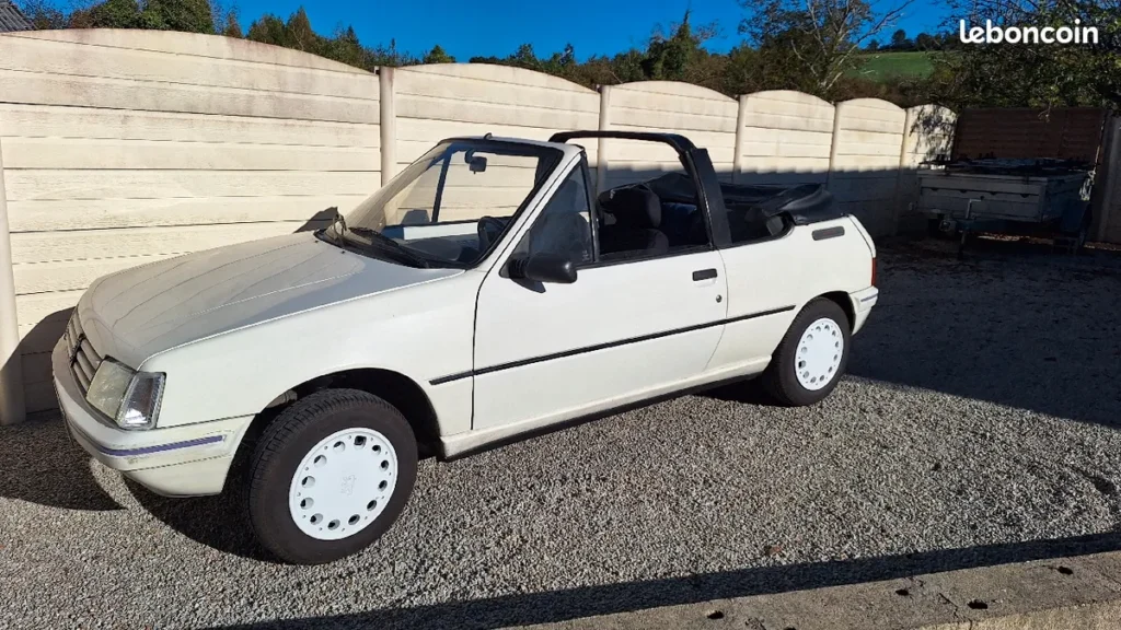 une Peugeot 205 cj blanche à vendre sur le bon coin